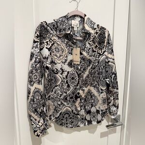 Industry Republic Women's Black and White Button Down Shirt XS